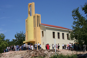 Die wieder aufgebaute Kirche in Stjepan Krst