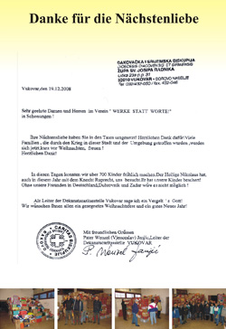 Dankbrief von Pater Wenzel Dankbrief von Pater Wenzel